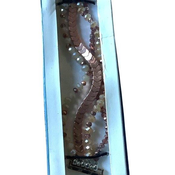 V.R.Hope Rose Gold Beaded Smart Watch Band Skin-Friendly Easy Installation NEW - Picture 2 of 3